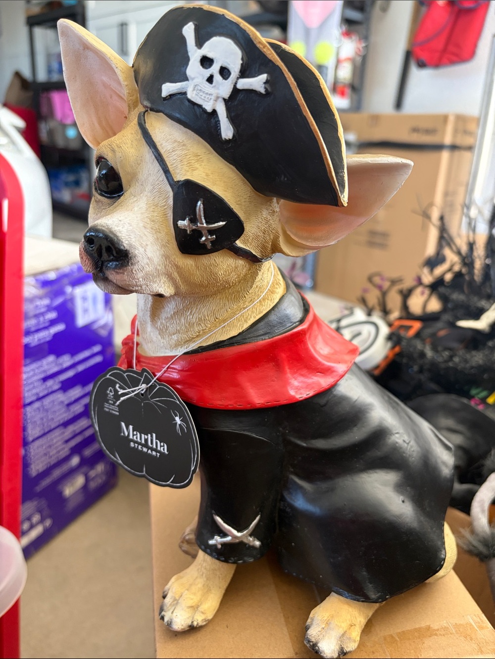 Martha Stewart Halloween Pirate Chihuahua Dog Statue